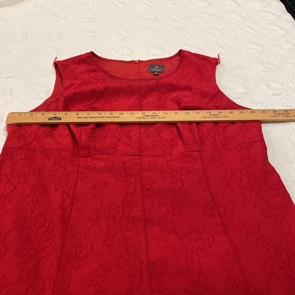 Adrianna Papell red A-line cocktail dress Size 18W fully lined zipper in back - Picture 5 of 12
